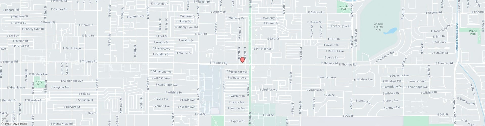Location Map: 4700 East Thomas Road Phoenix, AZ 85018